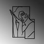 Wallity Woman 2 - M Escultura de Pared de Metal Negra